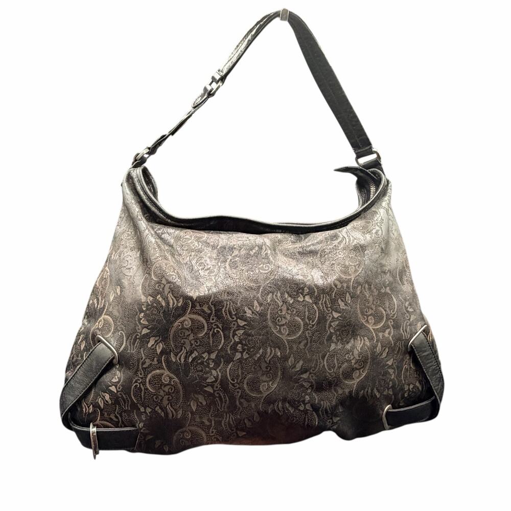 HOBO International Paisley Leather Hobo Shoulder Bag Y2K Boho